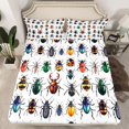 thumbnail image 2 of Homewish Beetle Pattern Twin Sheet Sets,Natural Bug Twin Fitted Sheet,Colorful Wild Animal Flat Sheet For Boys Teens,Breathable Home Decor,3 Pieces, 2 of 7