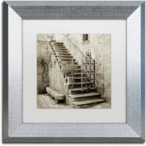 Trademark Fine Art "Umbria Scala I" Canvas Art by Alan Blaustein, White Matte, Silver Frame