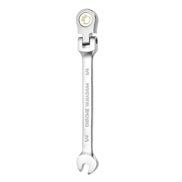 Llave de trinquete de cabeza flexible Uxcell 1/4" SAE 72 dientes 12 PT llave combinada de trinquete