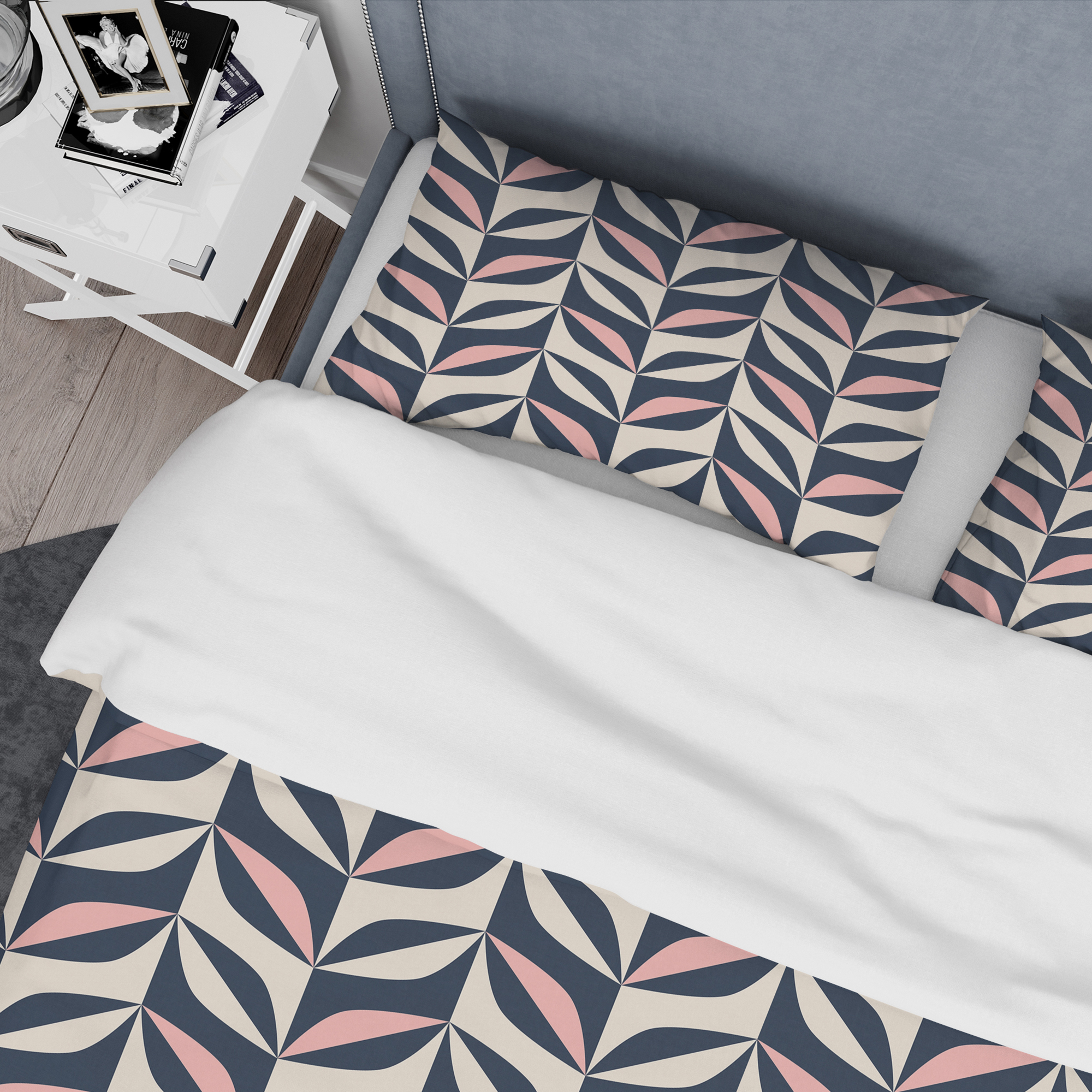 Designart 'Floral Retro Botanical Pattern III' Mid-Century Modern Duvet Cover Set