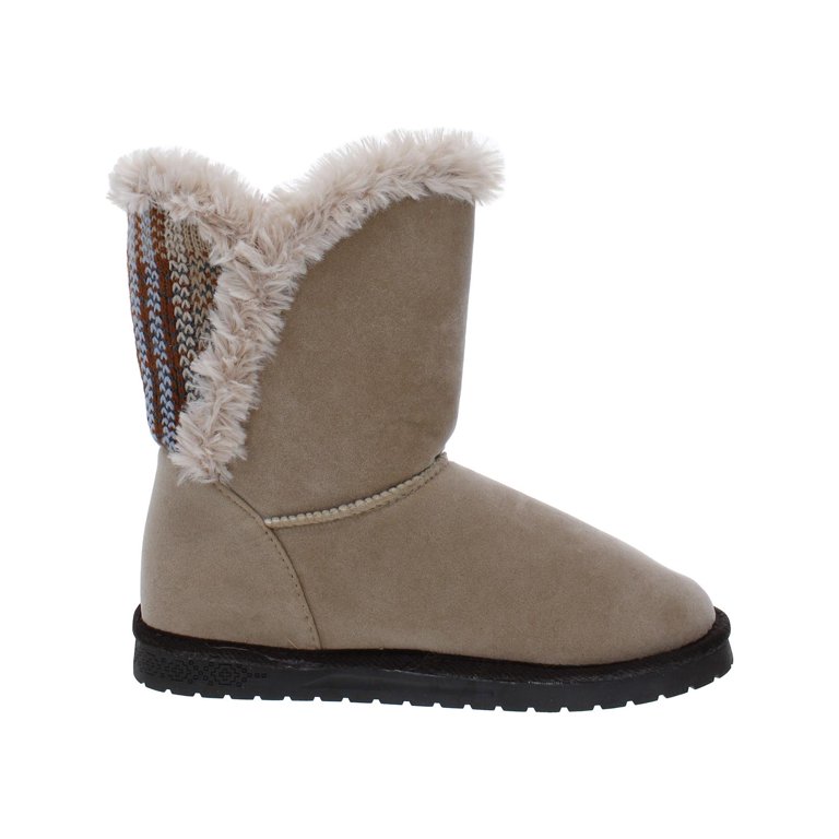 Muk Luks Womens Faux Shearling Knit Winter & Snow Boots - Walmart.com