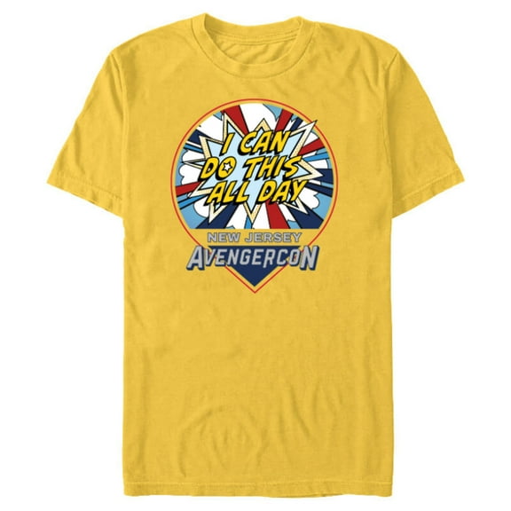 Marvel Studios Ms. Marvel Avengerscon Captain America - Short Sleeve Blended T-Shirt for Adults - Customized-Yellow
