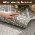 thumbnail image 4 of SIXHOME Outdoor Rugs 8'x10' Patio Rug Boho Geometric Indoor Outdoor Rugs Polypropylene Washable Non Shedding, Easy Clean, Waterproof, Durable Outdoor Carpet for Porch Balcony Deck Neutral Gray, 4 of 9