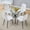 Black Table+ Four White Chairs, variant on Hi loPres 36.6-Inch Round Glass Dining Table Set for 4, Modern Silver Metal Legs with Transparent Chairs, 5-Piece Kitchen Room Furniture