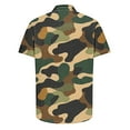 thumbnail image 5 of AHTJRT Stylish Men's Camouflage Print Button Down Short Sleeve Shirt Camouflage S, 5 of 5