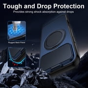 TECH CIRCLE for iPhone 17 Pro Max Case, Built-in Camera Cover / Rotating Ring Holder Kickstand, Compatible with MagSafe Charger and Magnetic Accessories, Protective Slim Phone Cover, Blue