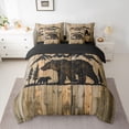 thumbnail image 3 of Homewish Bear Silhouette 7-Piece Twin Bedding Sets,Rustic Old Barn Door Bedding Comforter Set,Rustic Farmhouse Cabin Sheet Sets For Boys Kids,Ultra Soft Home Decor Reversible, 3 of 9