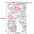 thumbnail image 3 of DouZhe Doorway Drape Split Curtains, Cute Pastel Cartoon Cats Room Divider Privacy Door Curtains, 34" x 56", 3 of 7