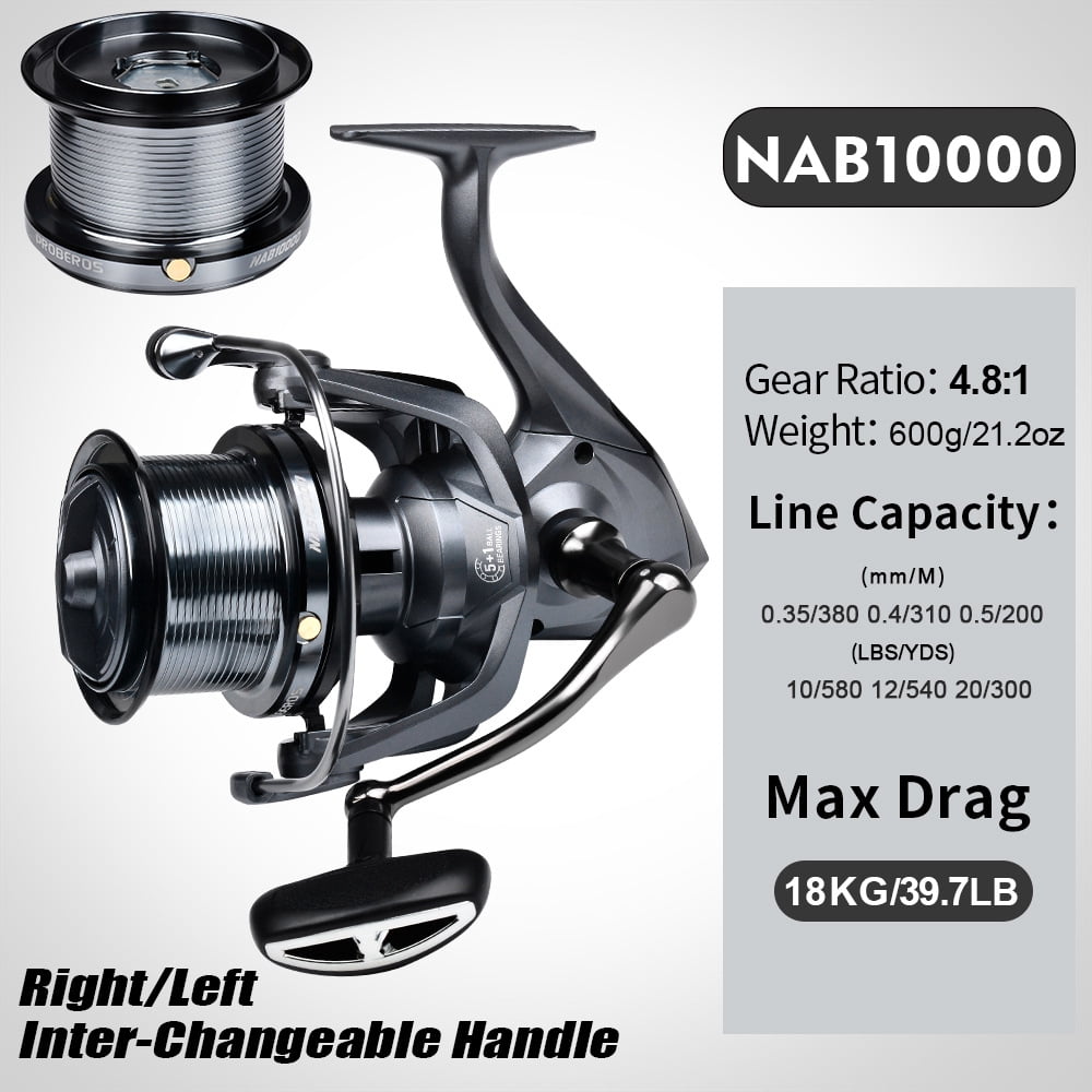 PROBEROS 5+1BB Ball Bearings 18Kg/39.7LB Maximum Power Stainless Steel Bearings Drive System 4.8:1 Rotary Fishing Spinning Reel