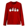 thumbnail image 4 of Patlollav Halloween Womens Casual Round Neck Long Sleeve Winter Tops/Shirts, 4 of 6