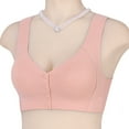 thumbnail image 6 of Grandest Birch 2PCS Women Sports Bra Elastic Shoulder Strap Detachable Chest Pads Front Button Closure Seamless Wireless Good Breathability Shockproof Push-up Yoga Daily Lady Bra,Skin,40E, 6 of 7