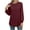 Wine, variant on HongQid Long Sleeve Eyelet Tops for Women Spring Fall Crew Neck Shirts Casual Loose Blouse Trend Outfits Clothes