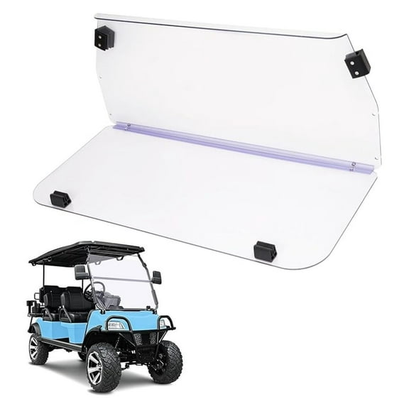 Golf Cart Clear Front Windshield Compatible with 2016-Up Evolution Classic and Forester Golf Cart All Models Plastic PC