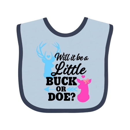 

Inktastic Gender Reveal Will It Be a Little Buck or Doe Gift Baby Girl Bib