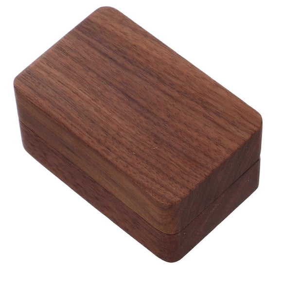 Wooden Wedding Ring Box Crafted from Durable Walnut Wood for Storing Rings Brown 4x3 Inches