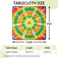 thumbnail image 2 of Colorful Rainbow Tie Dye Spiral Pattern Square Fitted Tablecloth with Elastic Edge,Square Table Cover,Washable Elastic Table Cover for Home Kitchen Party Decor 36"x36", 2 of 6