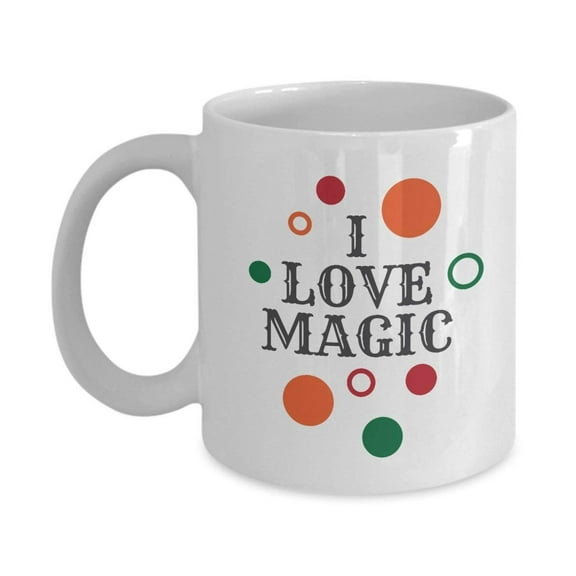 I Love Magic Coffee & Tea Gift Mug For A Young Or Adult Professional Magician & Apprentice Illusionists