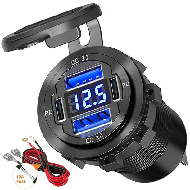 Cargador de coche VANONE Dual USB Quick Charge 3.0 y Dual PD USB C