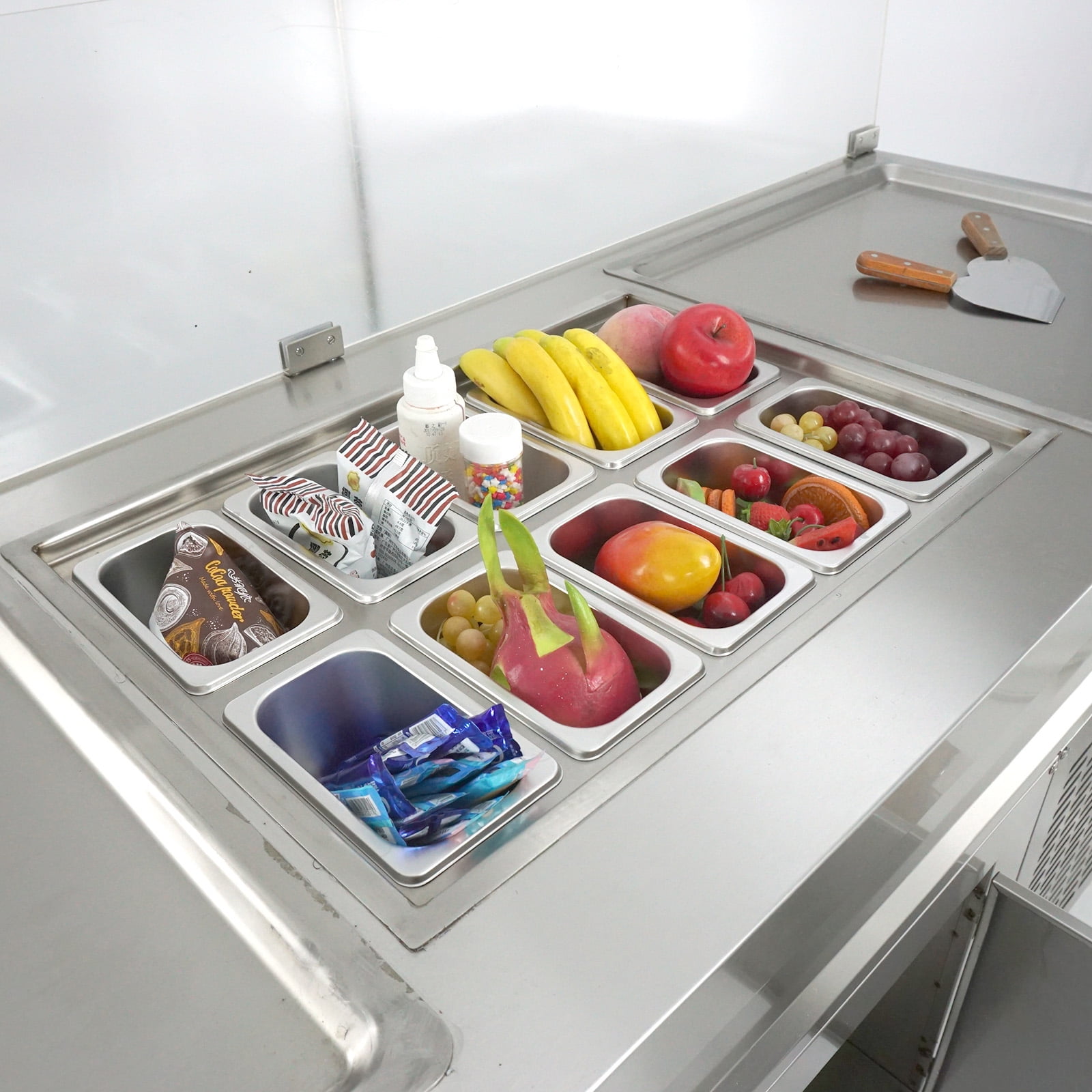 Commercial ETL 22''x22 square pan roll ice cream machine fried ice cream  maker