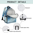 thumbnail image 4 of Blue and Gold Marble Pattern Cute School Backpack Bag for School with Padded Back and Adjustable Shoulder Straps 15.25"x11.5"x5.25", 4 of 5