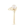 thumbnail image 3 of ANGARA Freshwater Cultured Pearl Wave Shank Ring in 14K Yellow Gold for Women | June Birthstone, Birthday, Anniversary, Jewelry Gift for Women | Pearl Ring, 3 of 9