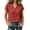 Red, variant on cocolona Summer Linen Tops for Women V Neck Short Sleeve Button Shirts Dressy Casual Loose Blouses