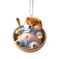 thumbnail image 1 of 2D Acrylic Car Hanging Pendant Rearview Mirror Decoration Compact Shaped Car Interior Decor Hanging Ornament Cats Cute, 1 of 8