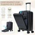 thumbnail image 4 of PUKNLY 14" & 20" ABS Spinner Wheel Luggage Set with Combination Lock - 2-Piece Front Opening Suitcase Set Includes Carry-On & Check-In Size, 4 of 9