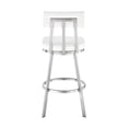 thumbnail image 4 of Benjamin 26" Swivel Counter Stool in Stainless Steel with White Faux Leather, 4 of 6