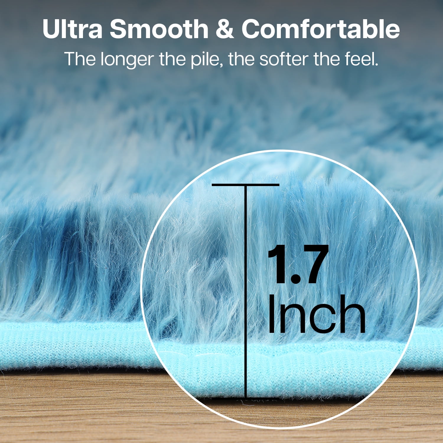 Moonlight20015 Area Rug 8x10ft non-slip Soft Fluffy Shaggy for Living Room Bedroom Décor Tye Dye Teal