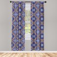 thumbnail image 4 of Ambesonne Retro Window Curtains, Striped Squares Maze Lines, Each 28" W x 95" L, Dark Lavender and Sand Brown, 4 of 4