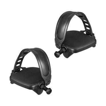 Unique Bargains 1 Pair Exercise Bike Pedals with Straps Indoor Cycling Components Non Slip 9/16' Fixed Gear Bike Pedals