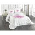 thumbnail image 3 of Ambesonne Dahlia Quilted Bedspread Set 3 Pcs, Purple Dahlia with Magenta, Queen Size, Fuchsia White, 3 of 5