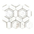 thumbnail image 2 of The Tile Life Pelta Orb Wooden Blend Marble Hexagon Mosaic Tile - 13 x 11 in. - Polished - 1-Piece - Floor, Wall, Backsplash, 2 of 8