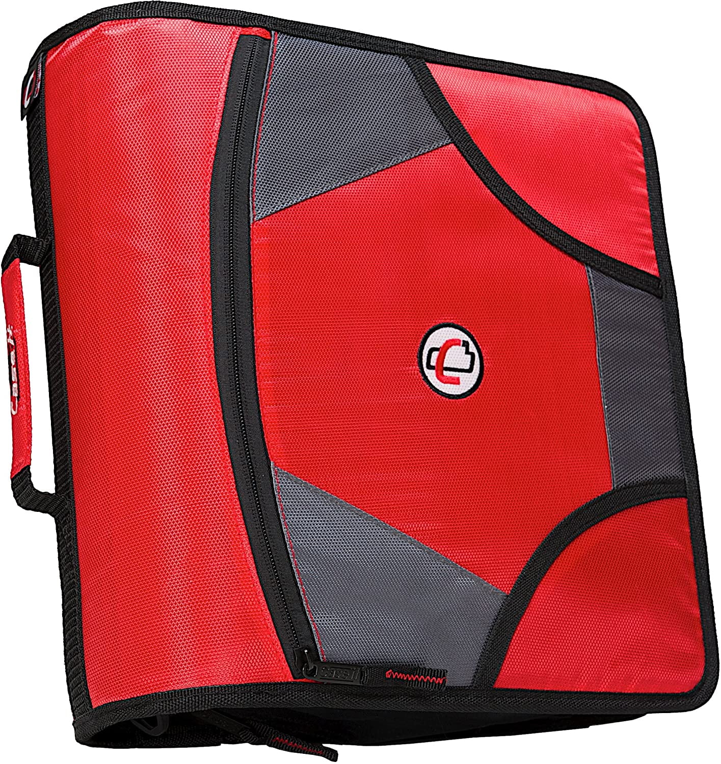 Caseit King Sized Zip 4" DRing Zipper Binder with 5Tab File Folder
