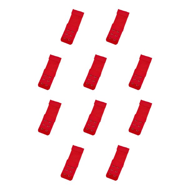 Qarigey Correa de extensión Extensor de sujetador Hebilla transpirable 2 ganchos Sujetador Íntimo Ajustable Espalda apretada Reemplazo 3 rojo 10piezas