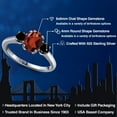 thumbnail image 2 of Gem Stone King 2.04 Ct Oval Red Garnet Black Diamond 925 Sterling Silver Ring, 2 of 6