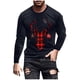 thumbnail image 2 of Blusas y camisas de manga larga y cuello redondo para hombre, informales, con estampado navideño, deportivas, de poliéster., 2 of 5