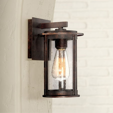 franklin iron works vintage industrial outdoor wall light fixture bronze lantern 10 1 2 quot seeded franklin iron works vintage industrial outdoor wall light fixture bronze lantern 10 1 2 quot seeded