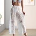 thumbnail image 3 of Pantalones Para Cubrir Bikini Pantalones largos de playa Gasa Sexy Lady Bikini Pantalón Jacquard Sea Holiday (Blanco L) Ygjytge para Mujer Blanco T M, 3 of 6