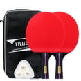 thumbnail image 1 of Table Tennis Racket Set Poplar Double-sided Anti-adhesive Ping Pong Paddle+ball, 1 of 7