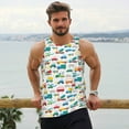 thumbnail image 6 of KLL Cute Transport Print Men's Muscle Gym Workout Stringer Tank Tops Bodybuilding Fitness T-Shirts Tank Tops Men-4X-Large, 6 of 7