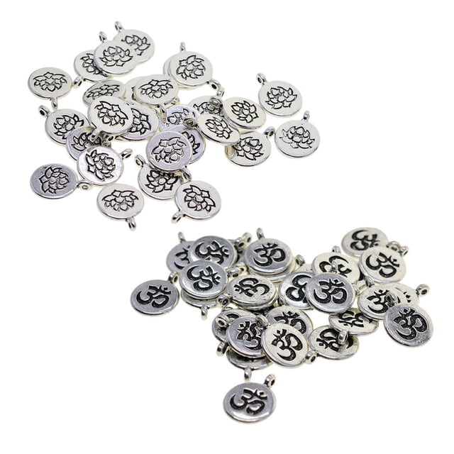 LOT 60Pcs Spacer Beads, Filigree Lotus Flower Pendant Charms Pendant For DIY Earrings, Bracelets, Necklaces perfecl Colgantes de encantos de yoga