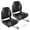 Black Grey, variant on Pinypikaka High Back Boat Seats Set of 2 Marine Seats, Fold-Down Fishing Boat Chair with Thickened Sponge Padding and Hinge for Sightseeing Boat, Speedboat, Canoes