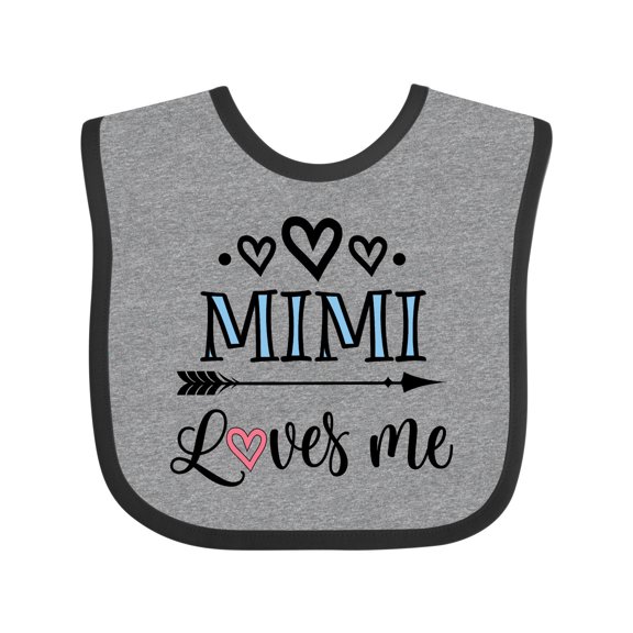 Inktastic Mimi Grandma Loves Me Girls Baby Bib