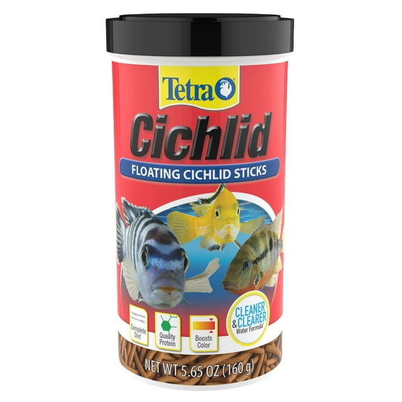 Tetra TetraCichlid Floating Cichlid Sticks Fish Food, Nutritionally Balanced Diet, 5.65 oz.