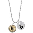 thumbnail image 1 of Delight Jewelry Silvertone Domed Music - French Horn Silvertone Script Initial Disc - & - Charm Necklace, 20"+3", 1 of 4
