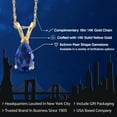 thumbnail image 2 of Gem Stone King 14K Yellow Gold Blue Created Sapphire Pendant Necklace for Women | 1.11 Cttw | Gemstone September Birthstone | Pear Shape 8X5MM | With 18 inch Chain, 2 of 6