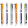 thumbnail image 1 of 6 Pack 0.5mm 6-in-1 Multicolor Ballpoint Pen 6 Colors Retractable Ballpoint Pens (6 Pack), 1 of 1