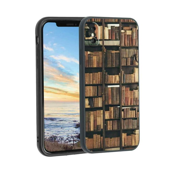 Old-Books-aesthetic-Vintage-Book-Lover-Librarian-0-3 Phone Case, Degined for iPhone XS Case Men Women, Flexible Silicone Shockproof Case for iPhone XS